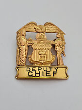 Vintage Illinois Deputy Chief hat badge, Vintage Deputy Chief badge picture