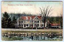 1910 IVORYTON CONNECTICUT*CT*RESIDENCE ON MAIN STREET*HOUSE*WHITE PICKET FENCE picture