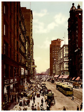 Illinois. Chicago. State Street. North from Madison. Vintage Photochrome Print By picture