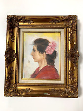 Painting Beautiful Woman Painting Vintage Framed unsigned picture