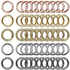 50pcs Spring O Rings Round Carabiner Snap Clip 28mm Zinc Alloy Spring Round Keyc picture