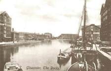 Vintage 1900s Repro Gloucestershire Postcard, The Docks, Gloucester, Boats QU5 picture