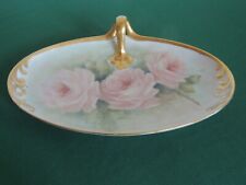 Antique WG Guerin Limoges France Porcelain Hand Painted & Signed Handled Tray picture