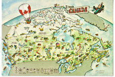 Canada Map Postcard Animated Cartoon 1988 Unposted #P3 picture
