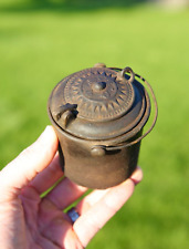 Antique Small Cast Iron Glue Double Smelting Pot boiler melting tool inkwell picture