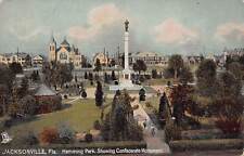 Jacksonville FL Florida Hemming Park Civil War Bronze Statue Vtg Postcard O9 picture