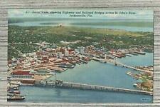 Railroad Bridges across St John's River-Jacksonville Florida-Postcard picture