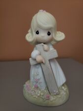  Precious Moments I BELIEVE IN THE OLD RUGGED CROSS  1985 Vintage Figurine  picture