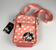 New Bioworld Disney Pink Polkadot Minnie & Mickey Mouse Crossbody Bag/Purse Gift picture