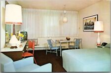 c1960s Advertising Postcard Room View / Mid-Century Furniture TV On - Blank Back picture