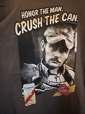 Narragansett Lager Beer Honor The Man Crush The Can Sz L Jaws CR3 Excellent  picture