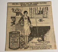 1928 Kitchen Kleanzer Print Ad Sioux Falls Argus Leader Ephemera Cleaning #166 picture