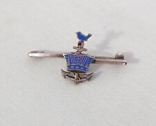 Vintage Enamel Silver WRNS Wrens Women's Royal Service Pin Insignia Navy picture