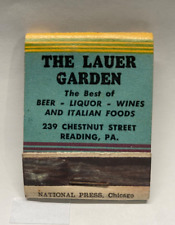 Reading PA Lauer Garden Best Italian Foods Girlie Advertising Matchbook Cover picture