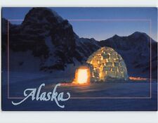 Postcard Lighted Igloo at  Dawn in the Alaska Range USA picture