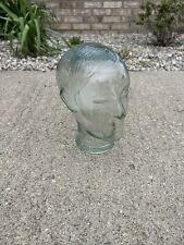 Vintage Glass Mannequin Head Green Glass Wig Hat Holder Display picture