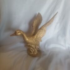 vintage  heavy brass flying duck picture