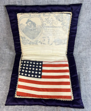 Americana Antique WWI Soldier Sweetheart Silk Letter Pouch w/ Provenance Note picture