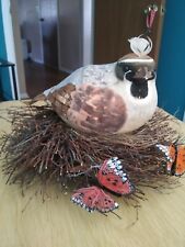 LIGHTWEIGHT BIRD IN REAL BRANCH NEST WITH BIRD EGG picture