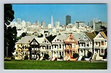 San Francisco CA-California, Victorian Buildings, Antique, Vintage Postcard picture