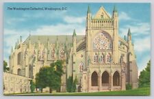 Washington DC Washington Cathedral Gothic Architecture Vintage Linen Postcard picture