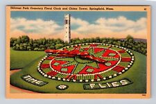 Springfield MA-Massachusetts, Hillcrest Cemetery Floral Clock, Vintage Postcard picture