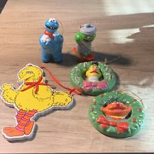 Vintage Muppets Sesame Street Ceramic Christmas Ornaments Bert Ernie Oscar + Lot picture
