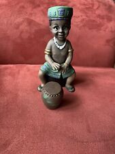 Afro american ceramic drummer Boy and Drum picture
