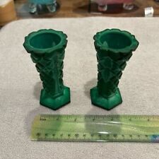 Set of 2 Green Malachite Vases picture