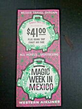 1967/ 68 MAGIC  WEEK IN MEXICO / WESTERN AIRLINES Vintage Travel Brochure picture