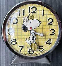 Vintage 1958 Equity Snoopy Alarm Clock Peanuts Tennis Wind Up Works picture