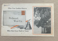 1913 Richwood W.Va. postcard “Mine Hart Goes Oudt To Youse” picture