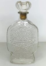 Vintage Schenley Whiskey Liquor Embossed Glass Decanter Bottle Cork Top Stopper picture