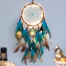 Dream Catcher Blue Tree of Life with Feathers, Mobile LED Fairy Lights Handma... picture