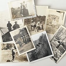 Antique/Vintage B&W/Sepia Snapshot Photograph Lot of 8 Fish Fishing Hunting Men picture