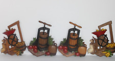 Vintage HOMCO Plaques Metal Kitchen 3D Apple Press Grain Mill Country Farmhouse picture