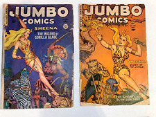 JUMBO COMICS Lot - #147, 155 FICTION HOUSE 1951 GOLDEN AGE SHEENA GOOD GIRL picture