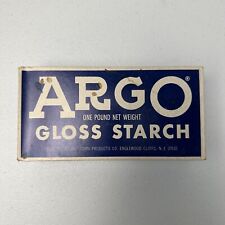VTG ARGO Gloss Laundry Starch Sealed (1) Box 16 oz Blue White New Retired picture