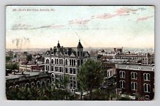 Postcard 1915 MO Aerial View Buildings Real Estate Sign City Sedalia Missouri picture