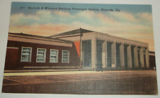 1940's N&W NORFOLK AND WESTERN ROANOKE VIRGINIA UNUSED LINEN POST CARD picture