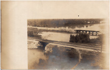 Railroad Bridges over River Unknown Location Scenic View 1900s RPPC Postcard picture