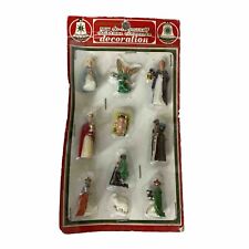 Vintage Commodore Products Miniature Plastic Nativity Christmas 10pc Pack picture