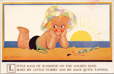 Child Beach 'Little Rays of Sunshine' Vera Paterson Comic Postcard F95 *as is picture