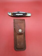 Old Timer Schrade 1250T USA Single Blade Folding Pocket Knife w/ Leather Sheath picture