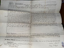 Antique 1853 Real Estate Warranty Deed Canandaigua Ontario County NY New York picture