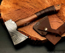 Handmade Damascus Steel forest Axe | Wood Handle | Leather Sheath | Jayger picture