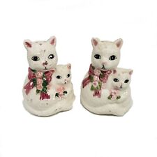 Vintage Pair Ceramic Cats Salt & Pepper Shaker picture