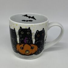 Very Rare Stonewall Kitchen Halloween Cats Jack-O’-Lantern Bats Mug EUC picture