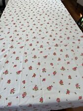 Lot of TWO Vintage Cotton Percale Flat Sheets Pink Floral Bed Use or Crafts picture