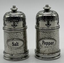 1996 Vintage Hammered Pewter Salt and Pepper Shakers Vtg Unused picture